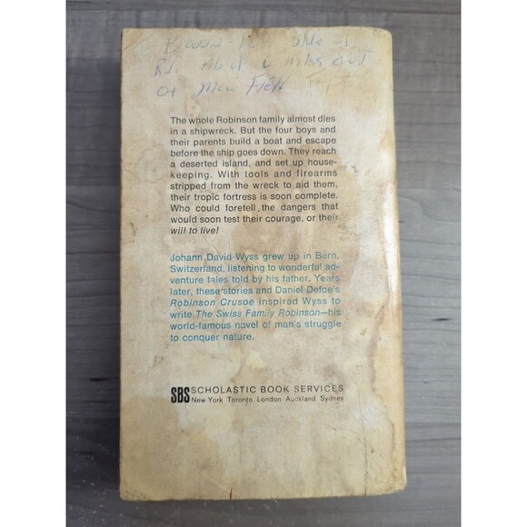 1969 The Swiss Family Robinson Johann David Wyss Vintage Paperback First Edition - Picture 4 of 9
